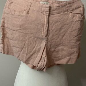 LOFT Blush Pink Linen-Blend Shorts